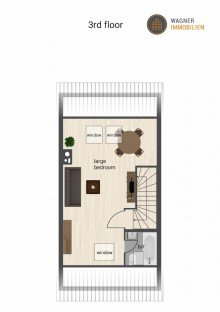 floor plan 3rd floor Lovely Townhouse with Fitted Kitchen, Garden & Garage Close to Mainz City Center | WAGNER IMMOBILIEN