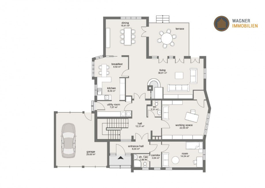 Floor plan 1st floor Einfamilienhaus Wiesbaden