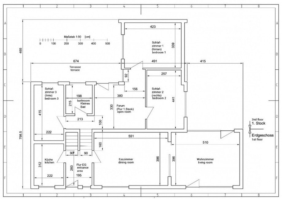 Grundriss EG _ floor plan 1st floor Doppelhaushlfte Hofheim