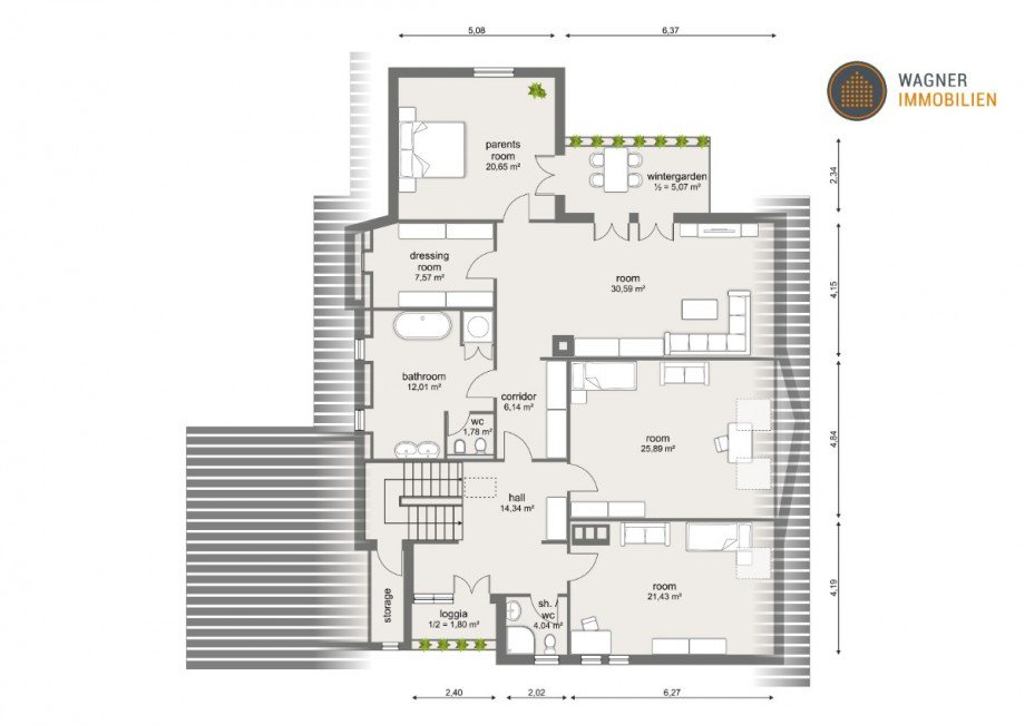 Floor plan 2nd floor Einfamilienhaus Wiesbaden