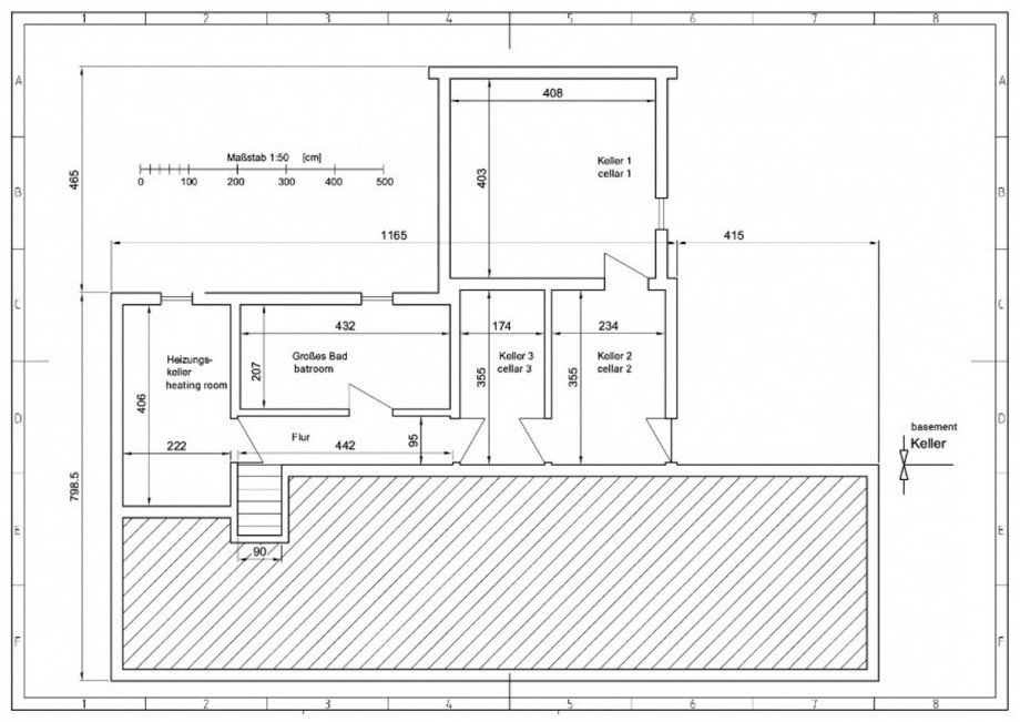 Grundriss KG_floor plan basement Doppelhaushlfte Hofheim
