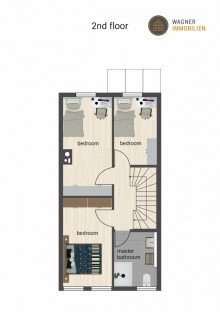 floor plan 2nd floor Lovely Townhouse with Fitted Kitchen, Garden & Garage Close to Mainz City Center | WAGNER IMMOBILIEN