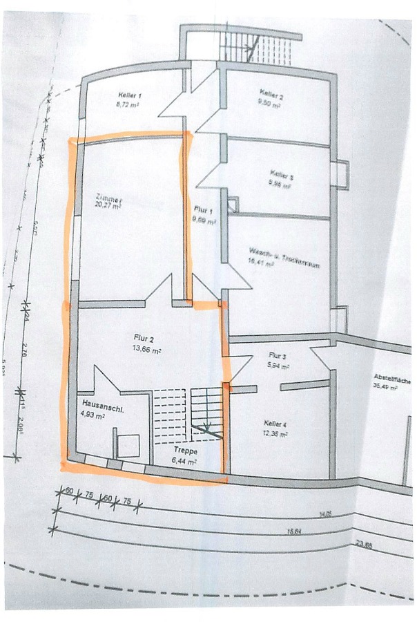 floor plan basement Etagenwohnung Walluf