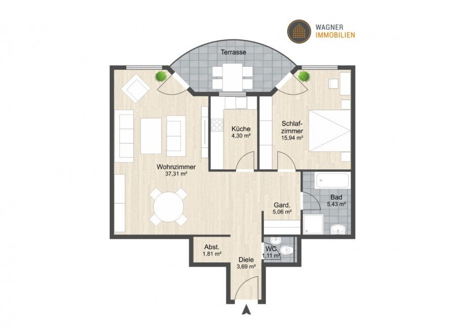 Grundriss Erdgeschosswohnung Wiesbaden