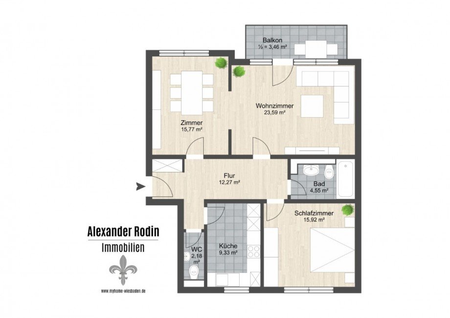 15553 Dachgeschosswohnung Wiesbaden