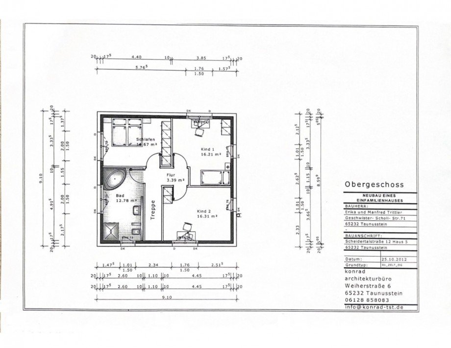floor plan 2nd floor Einfamilienhaus Taunusstein