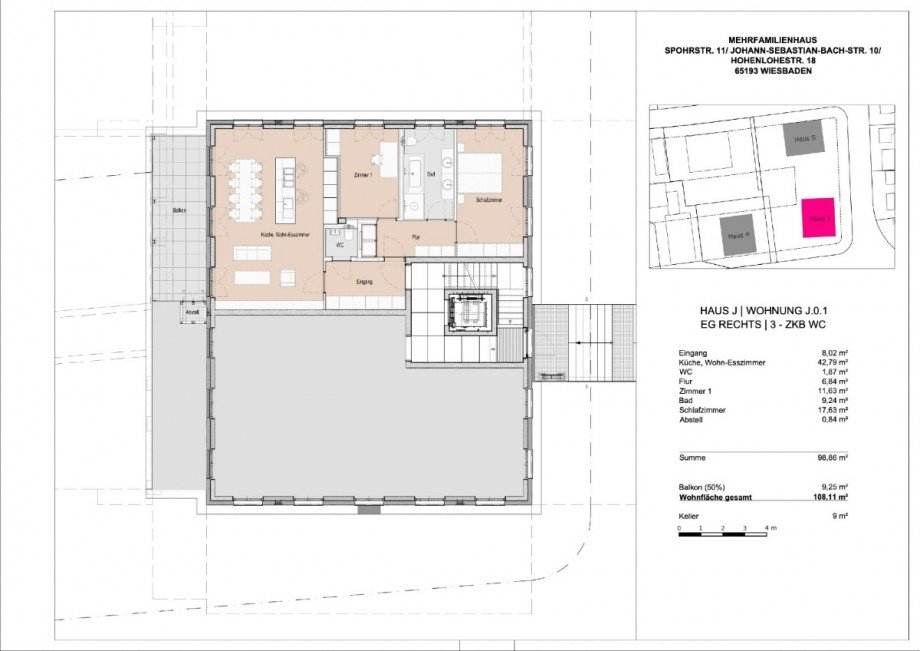 Grundriss Erdgeschosswohnung Wiesbaden