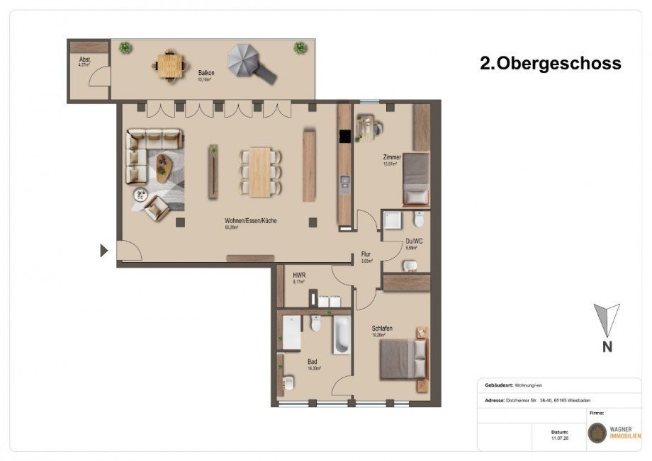DS38-40_Grundriss_2. OG links Etagenwohnung Wiesbaden