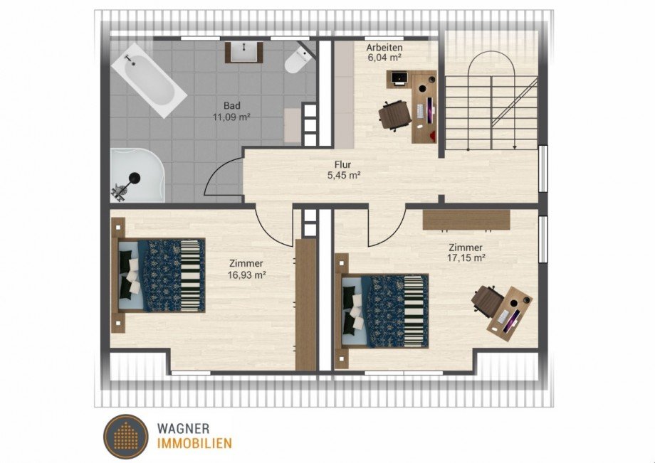 Grundriss Dachgeschoss Mehrfamilienhaus Wiesbaden