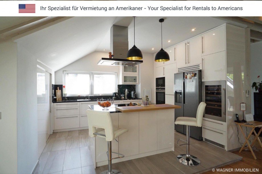 open kitchen Dachgeschosswohnung Wiesbaden