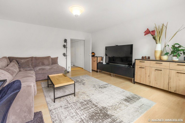Möblierungsbeispiel Wiesbaden - Schierstein Erdgeschosswohnung 1-Zimmer Apartment mit EBK und Terrasse in Schierstein | WAGNER IMMOBILIEN