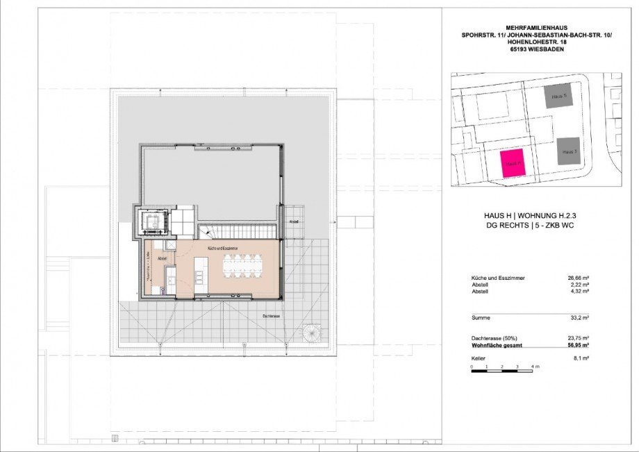 floor plan upper floor Penthousewohnung Wiesbaden