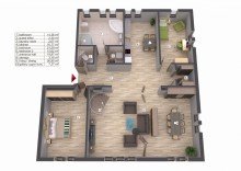 3D Floor plan View over the city, stylish apartment near city center, garage | WAGNER IMMOBILIEN