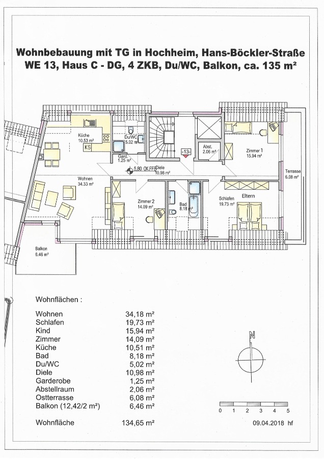 Grundriss Dachgeschosswohnung Hochheim