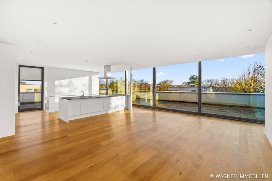 Offene K�che, Essbereich und Dachterrasse Penthousewohnung Wiesbaden