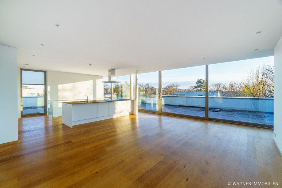 Offene K�che, Essbereich und Dachterrasse Penthousewohnung Wiesbaden