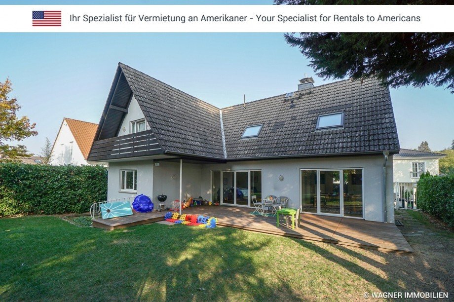 house rear view with garden Einfamilienhaus Wiesbaden