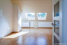 top floor bedroom Lovely Townhouse with Fitted Kitchen, Garden & Garage Close to Mainz City Center | WAGNER IMMOBILIEN