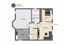 floor plan lower floor Modernized, spacious house with garden and garage | WAGNER IMMOBILIEN