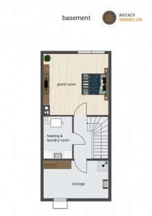 floor plan basement Lovely Townhouse with Fitted Kitchen, Garden & Garage Close to Mainz City Center | WAGNER IMMOBILIEN