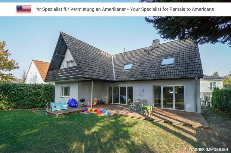 house rear view with garden Wiesbaden Einfamilienhaus Spacious, single house, in great location | WAGNER IMMOBILIEN