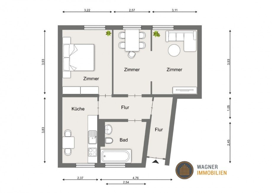 Grundriss 15733 Etagenwohnung Wiesbaden