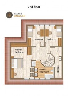Floor plan 2nd floor Family paradise - Semi-detached house with garden and garages | WAGNER IMMOBILIEN